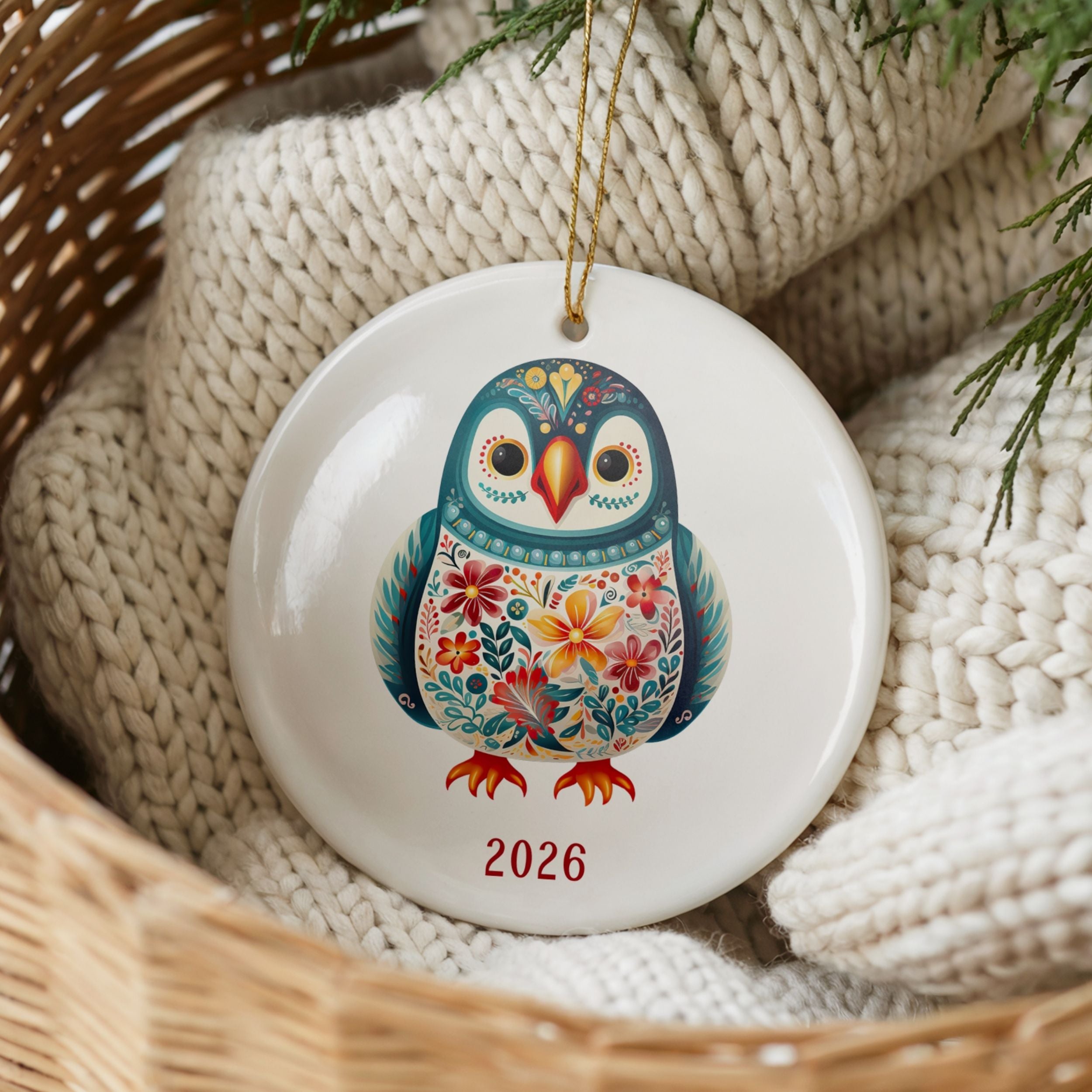 Scandinavian Ornaments, Annual Year Christmas Tree Ornament
