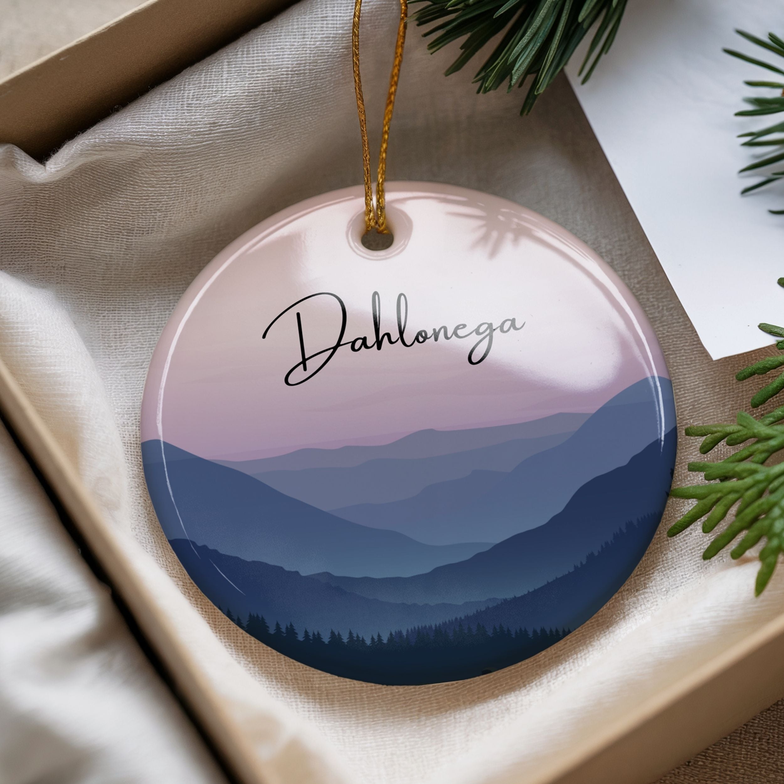 Smoky Mountain Christmas Ornament, Custom Hotel Resort Souvenir, Wholesale Case of 4