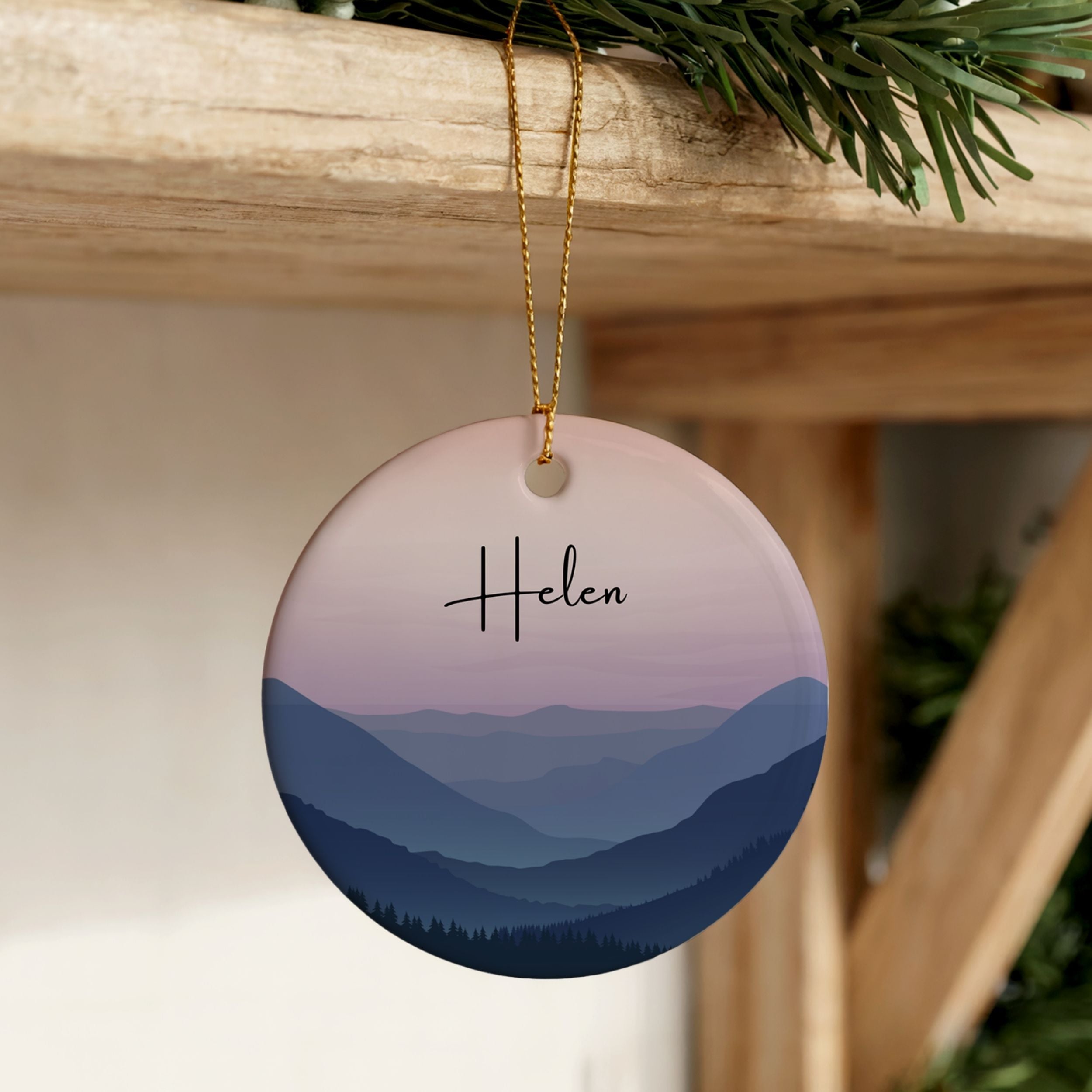Smoky Mountain Christmas Ornament, Custom Hotel Resort Souvenir, Wholesale Case of 4