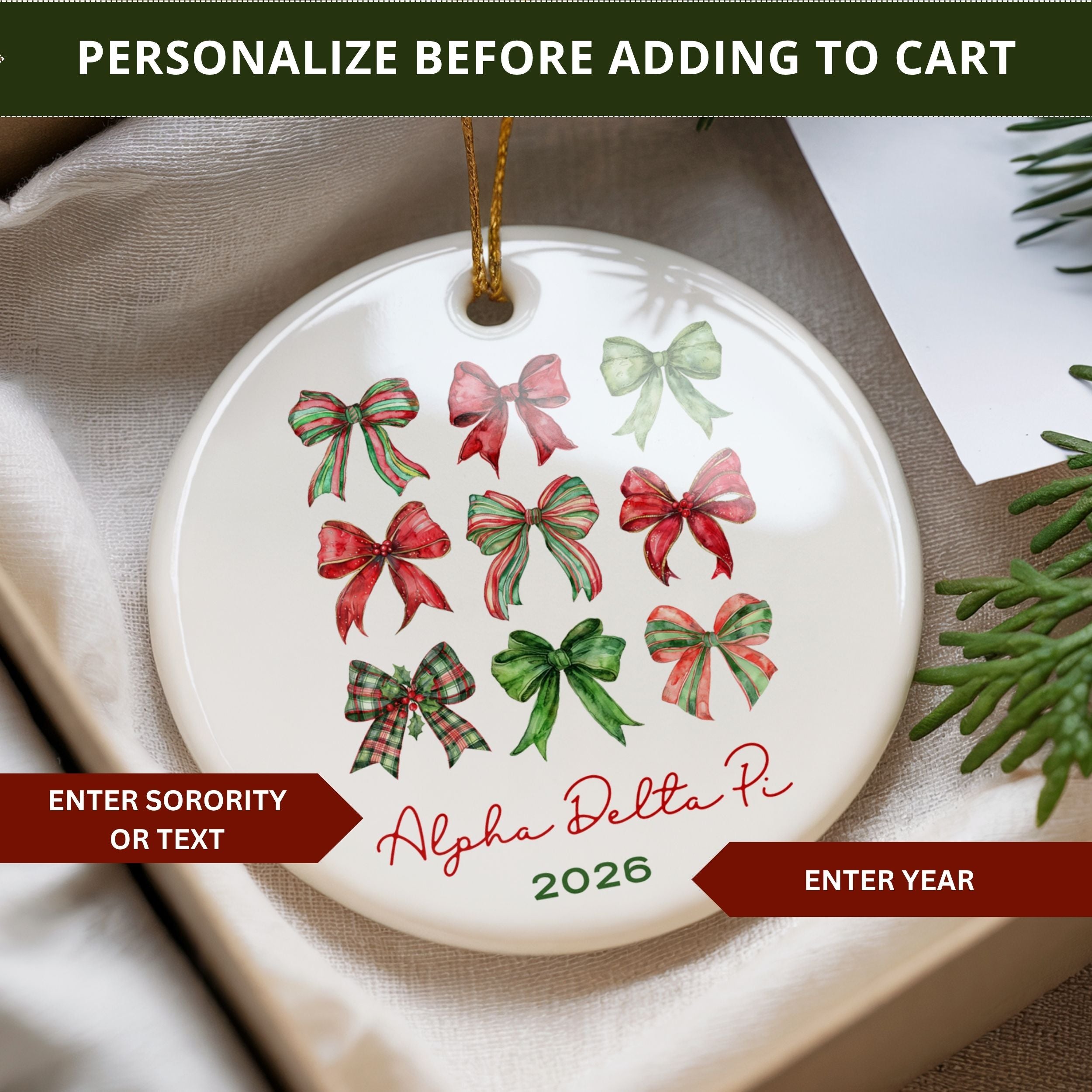 Sorority Christmas Ornament, Big Little Gifts