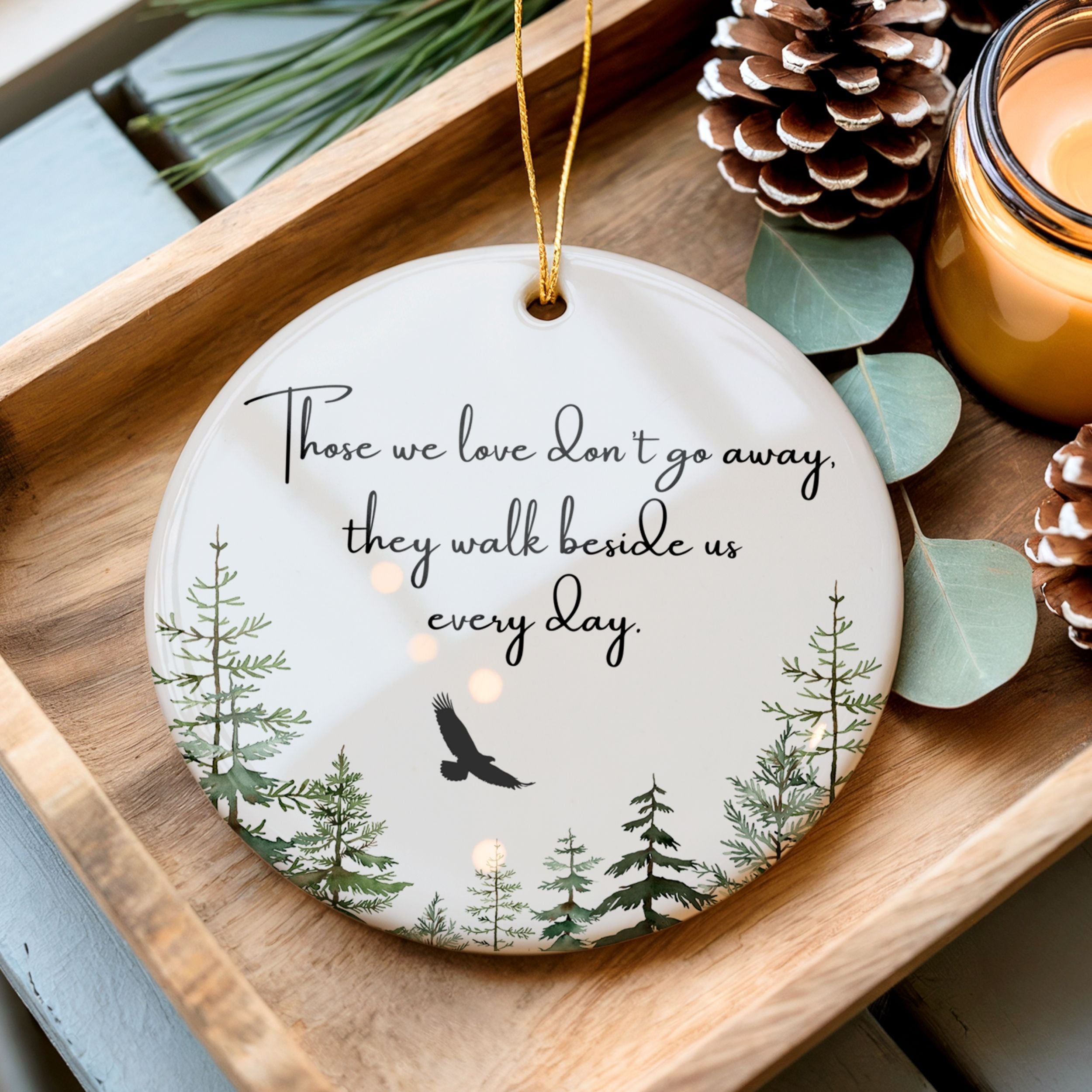 Funeral Home Sympathy Gifts, Eagle Memorial Christmas Ornament, Wholesale Case of 4