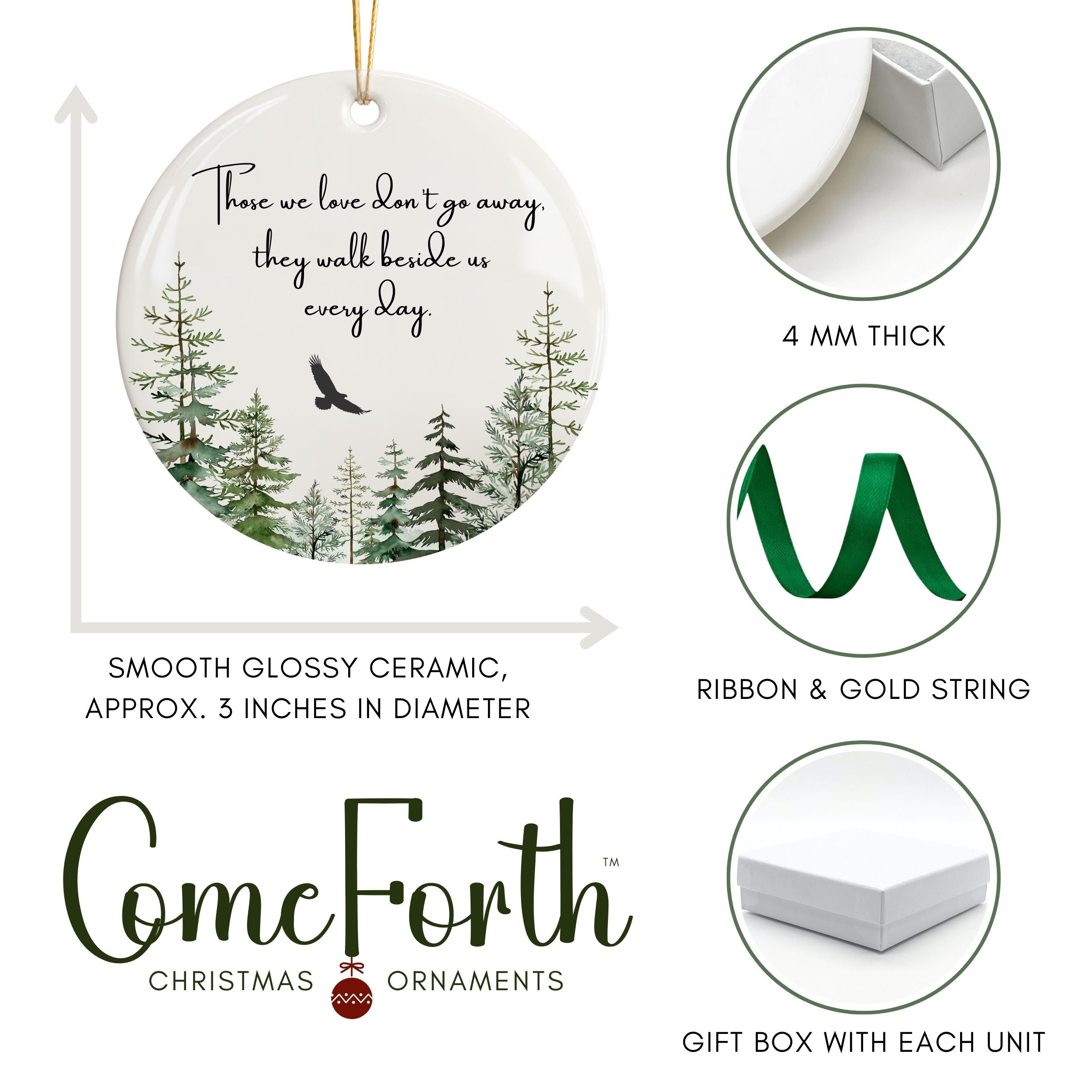 Funeral Home Sympathy Gifts, Eagle Memorial Christmas Ornament, Wholesale Case of 4