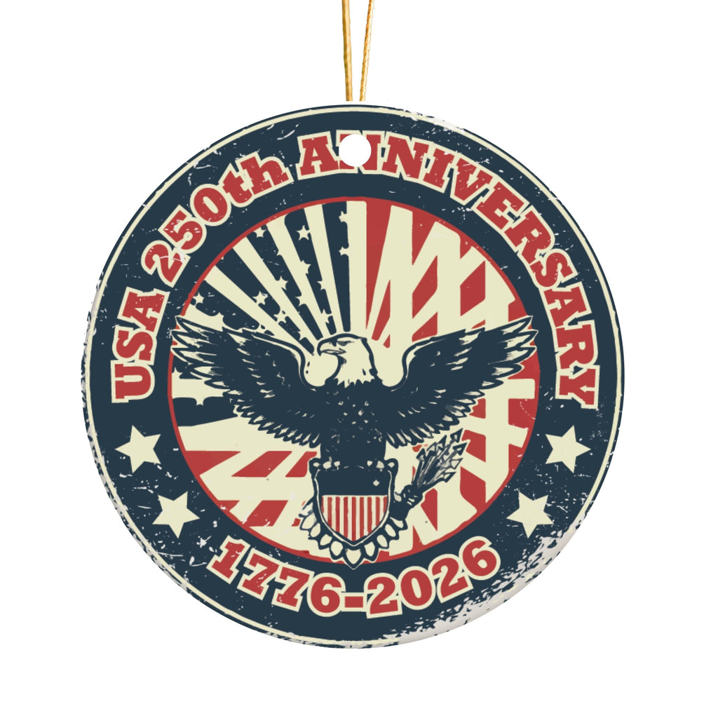 250th United States Vintage Christmas Ornament, American Anniversary Gift, Wholesale Case of 4