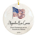 US Citizenship Gift, New American Citizen Flag Christmas Ornament