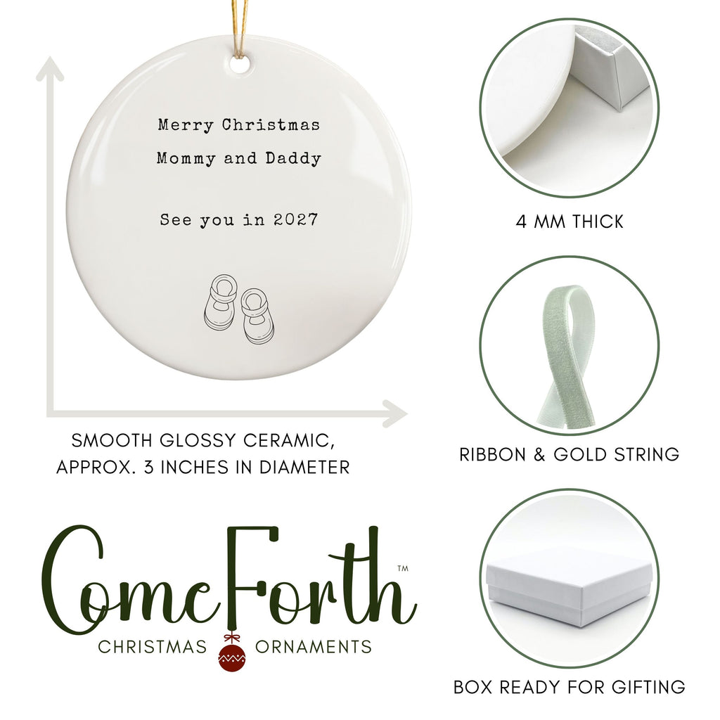 Expecting Baby Christmas Ornament, Personalized Grandparents Pregnancy Reveal