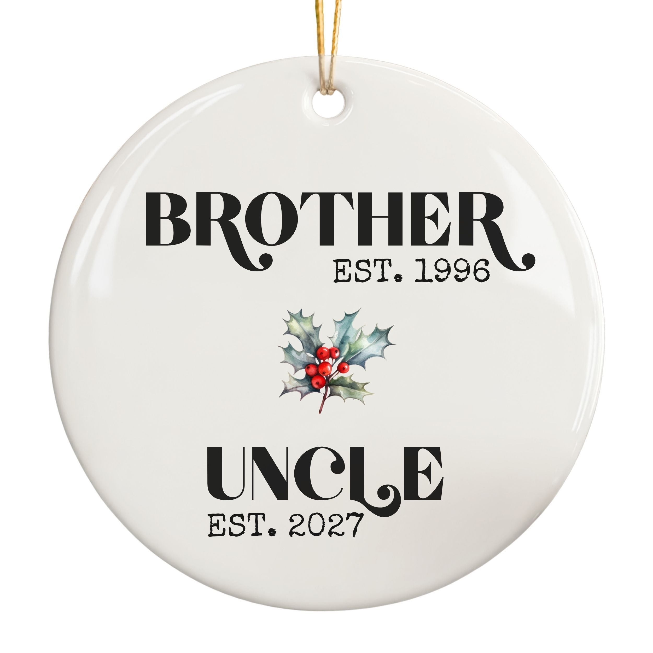 Promoted to Uncle Christmas Ornament, New Uncle Gift for Brother