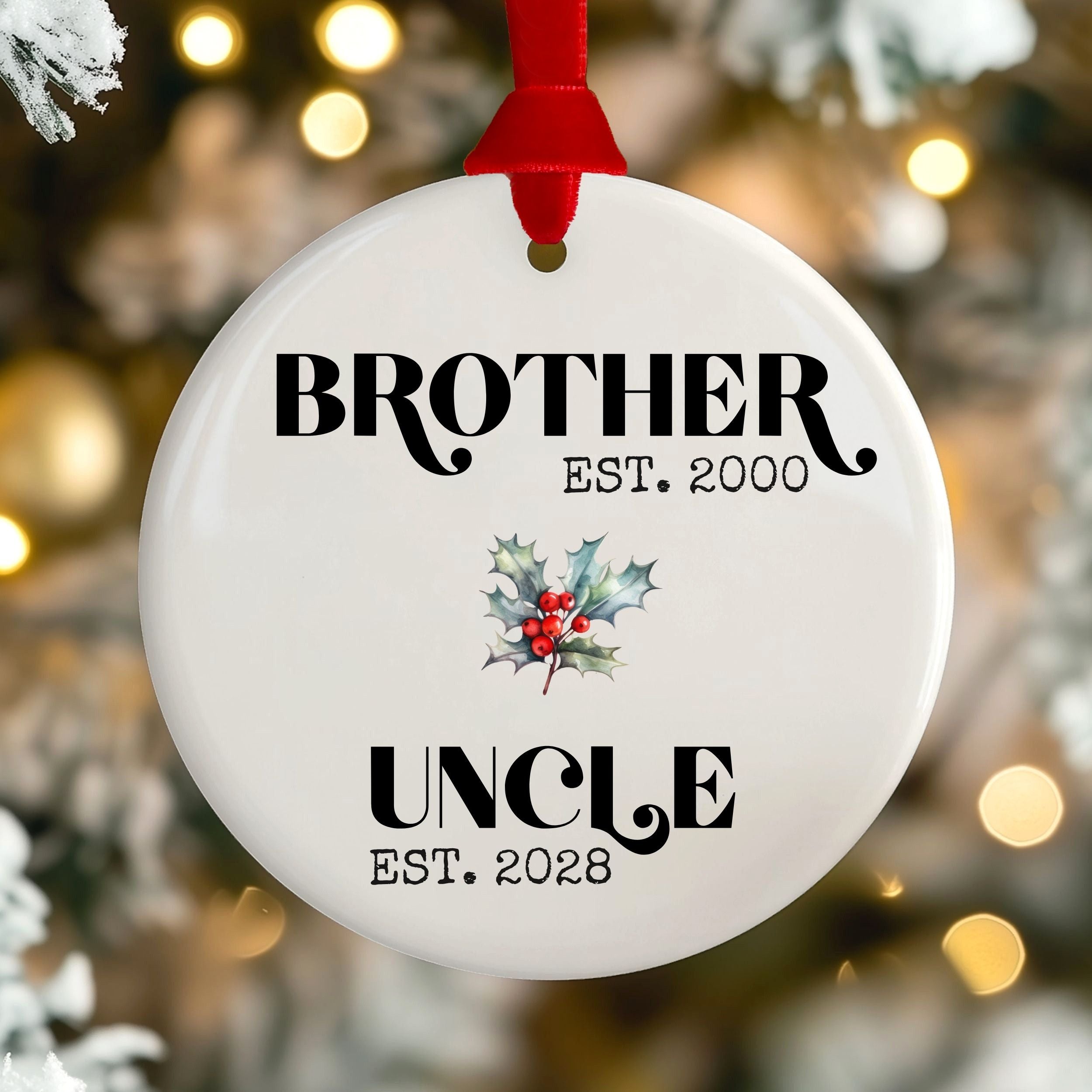 Promoted to Uncle Christmas Ornament, New Uncle Gift for Brother