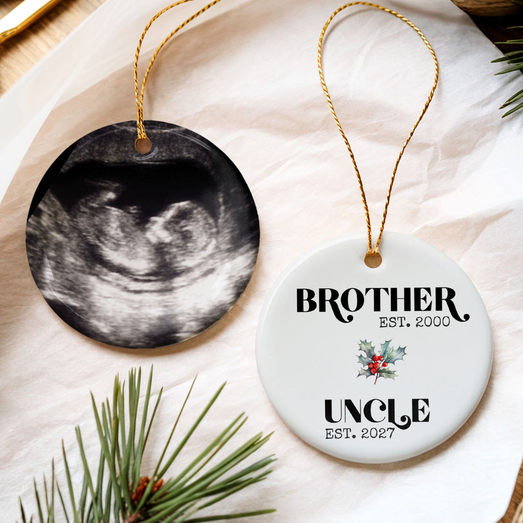 Promoted to Uncle Christmas Ornament, New Uncle Gift for Brother