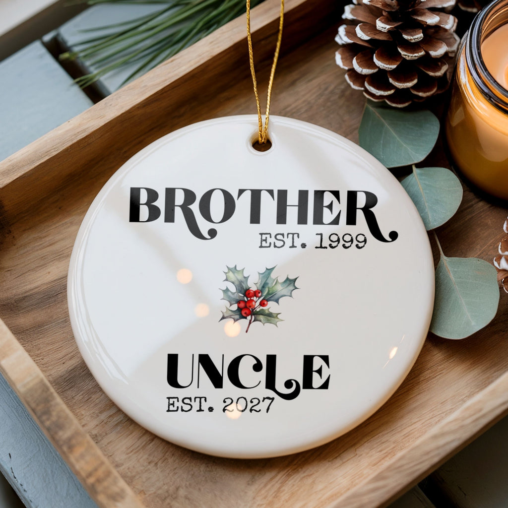 Promoted to Uncle Christmas Ornament, New Uncle Gift for Brother