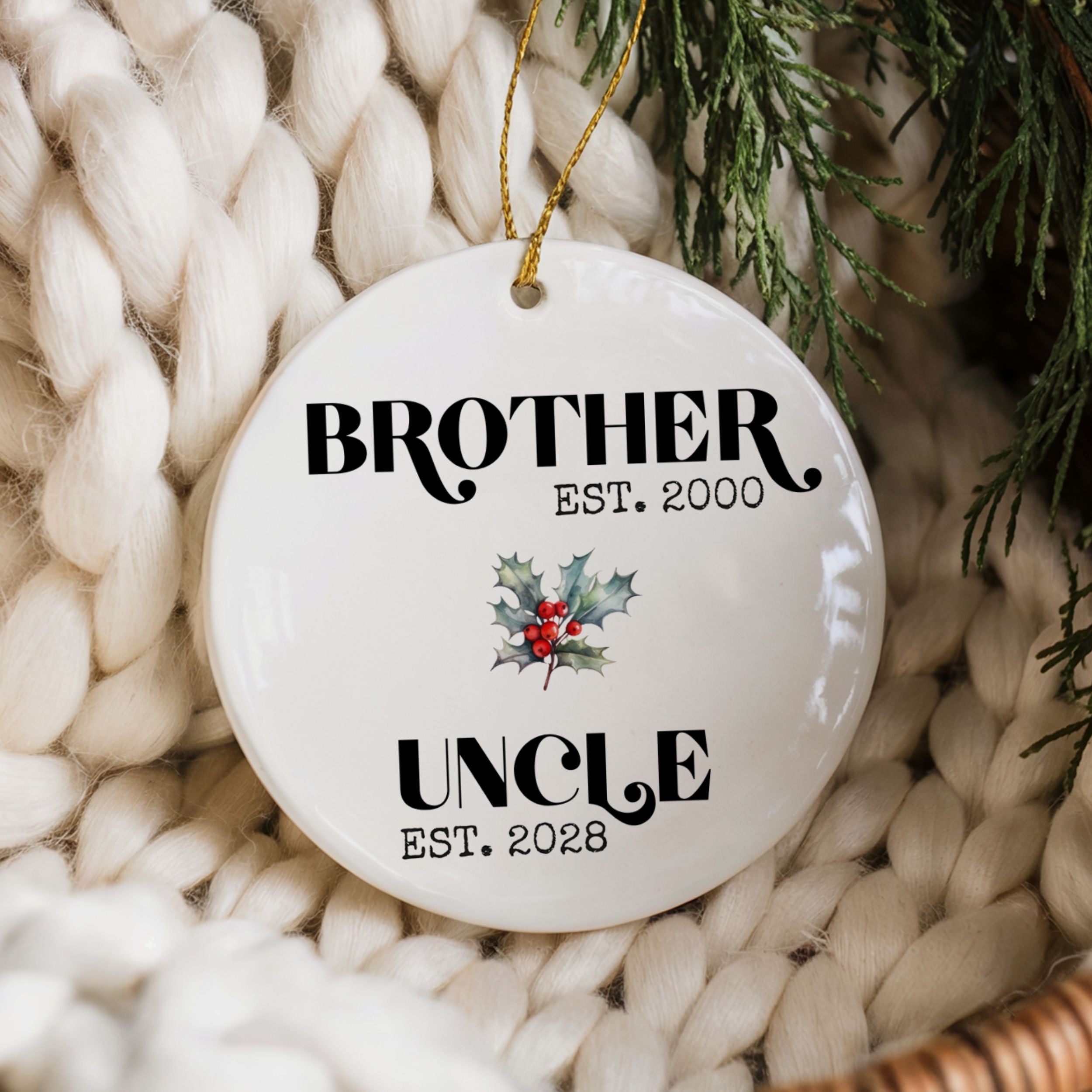 Promoted to Uncle Christmas Ornament, New Uncle Gift for Brother