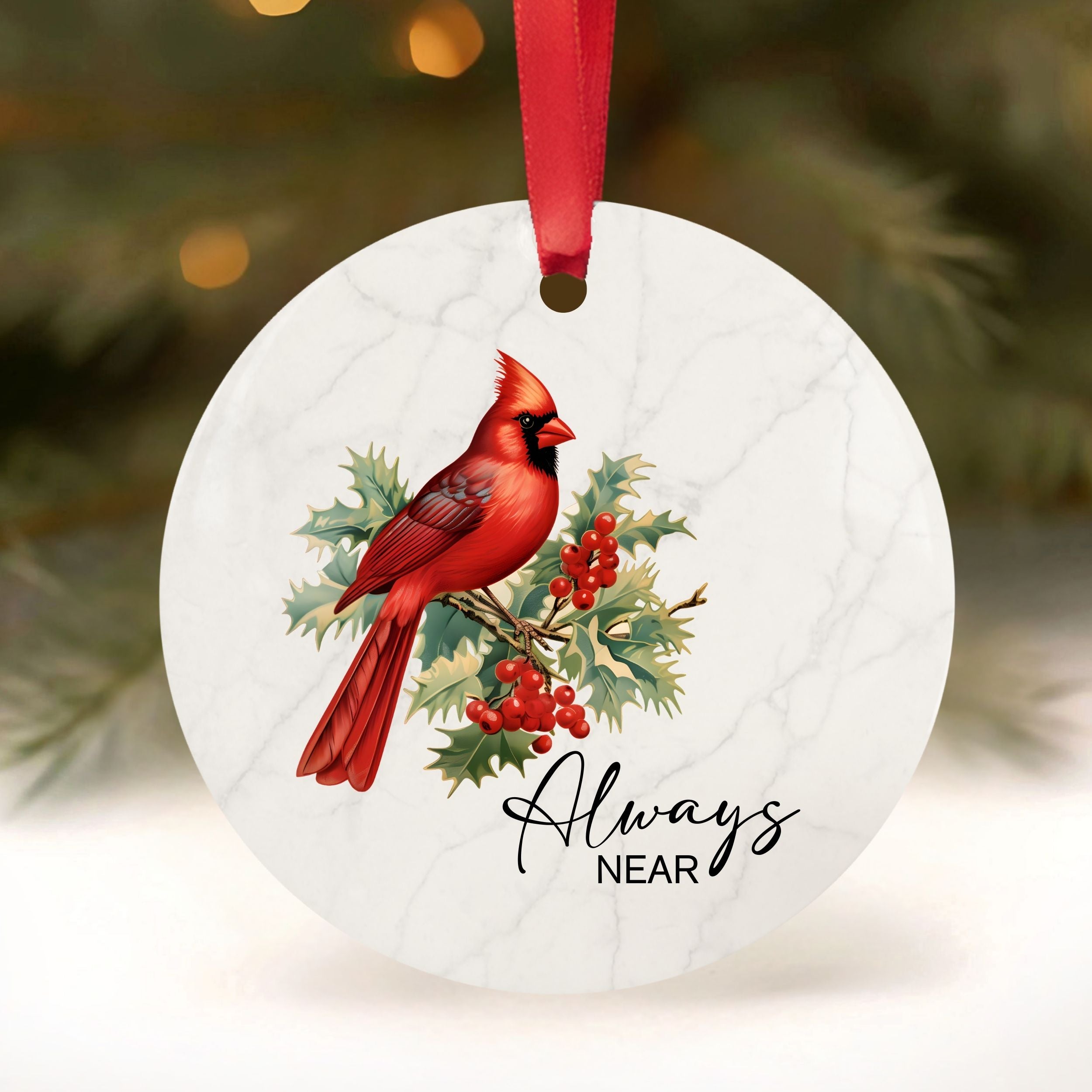 Cardinal Memorial Christmas Ornament, Funeral Sympathy Gifts, Wholesale Case of 4