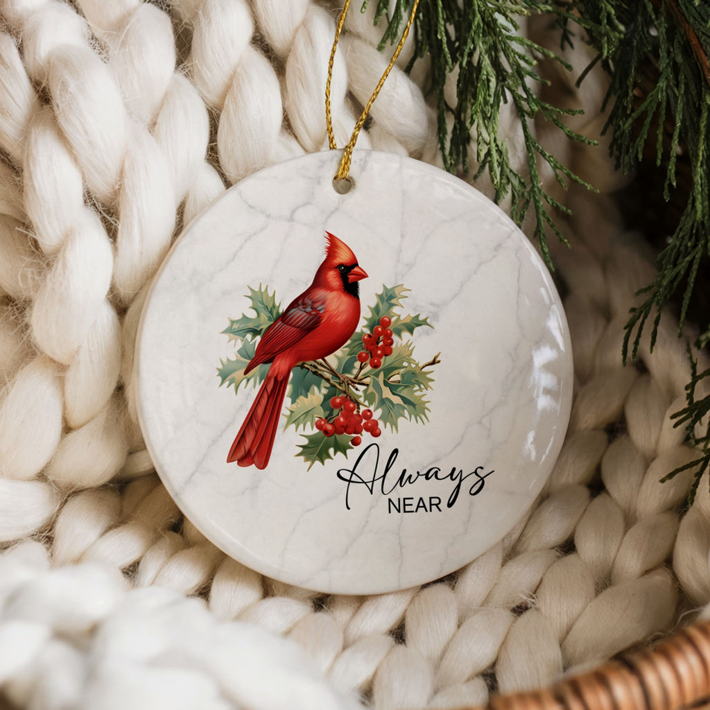 Cardinal Memorial Christmas Ornament, Funeral Sympathy Gifts, Wholesale Case of 4